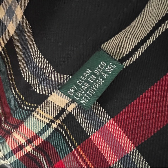 LAUREN RALPH LAUREN | Wool Plaid Tartan Button Up long Sleeve Shirt Top Large - Picture 8 of 8
